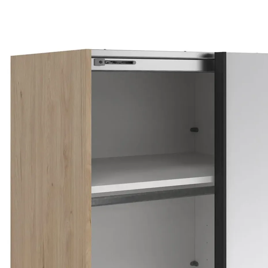 Hioshop Como schuifdeurkast 2 deuren met spiegel 245x220cm eikdecor