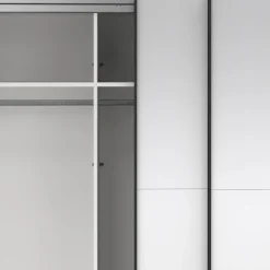 Hioshop Como schuifdeurkast 2 deuren met spiegel 245x220cm eikdecor