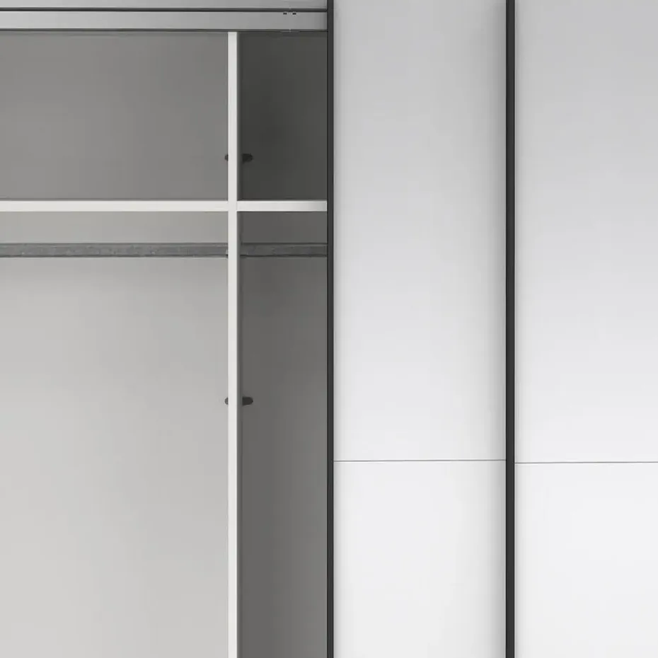 Hioshop Como schuifdeurkast 2 deuren met spiegel 245x220cm eikdecor