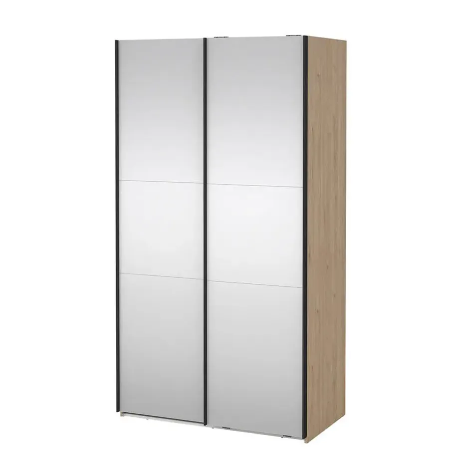 Hioshop Como schuifdeurkast 2 deuren met spiegel 120x220cm eikdecor