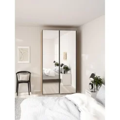 Hioshop Como schuifdeurkast 2 deuren met spiegel 120x220cm eikdecor