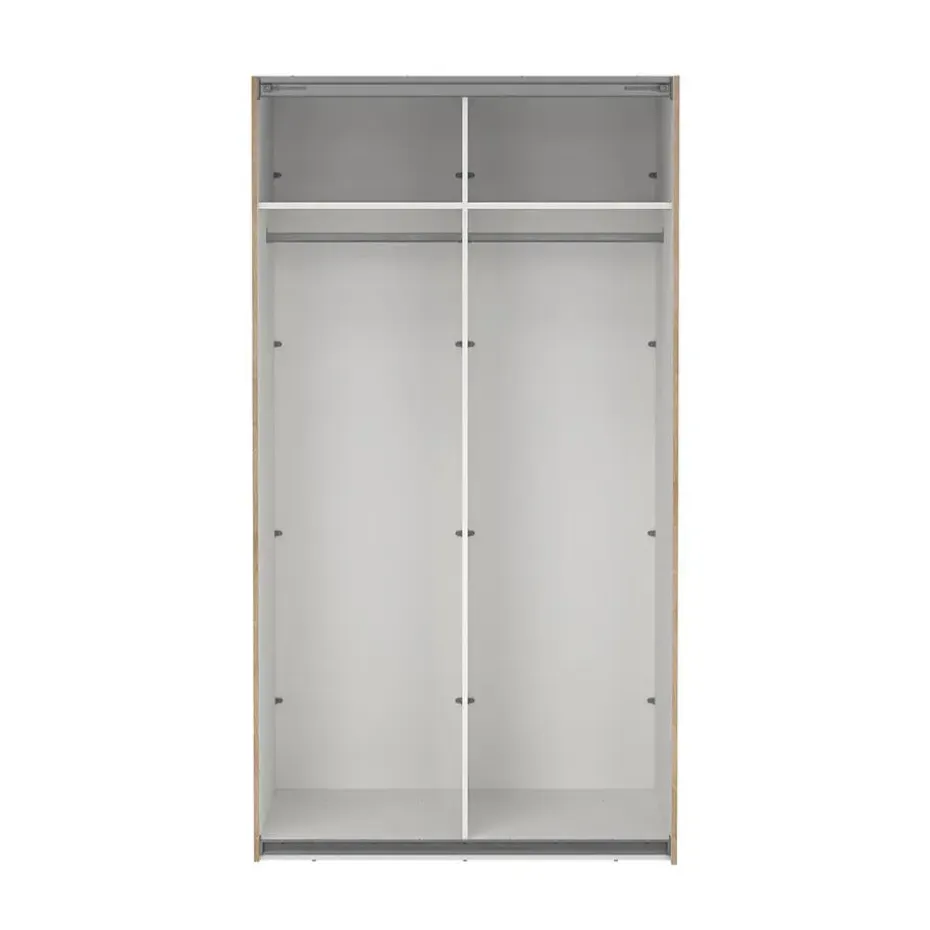 Hioshop Como schuifdeurkast 2 deuren met spiegel 120x220cm eikdecor