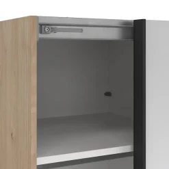 Hioshop Como schuifdeurkast 2 deuren met spiegel 120x220cm eikdecor