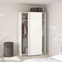 Hioshop Como schuifdeurkast 2 deuren 120x200cm wit