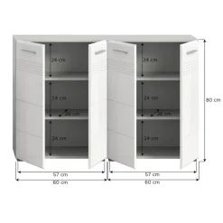 Hioshop Copa badkamer C7 wit hoogglans- lichtgrijs