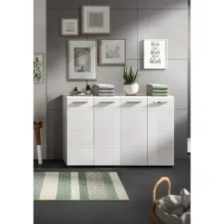 Hioshop Copa badkamer C7 wit hoogglans- lichtgrijs