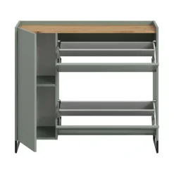 Hioshop Drive schoenenkast 1 deur- 2 vouwdeuren salvie decor