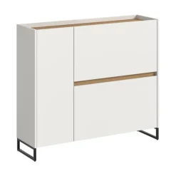 Hioshop Drive schoenenkast 1 deur- 2 vouwdeuren wit