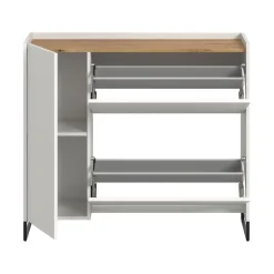 Hioshop Drive schoenenkast 1 deur- 2 vouwdeuren wit