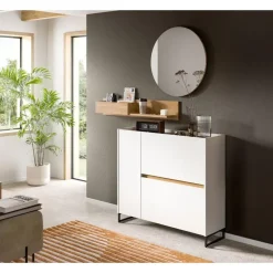 Hioshop Drive schoenenkast 1 deur- 2 vouwdeuren wit