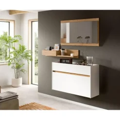 Hioshop Drive schoenenkast 1 vouwdeur- 1 lade wit