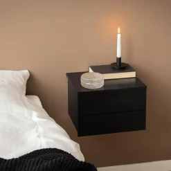 Hioshop Elmsworth nachtkastje 2 lades zwart