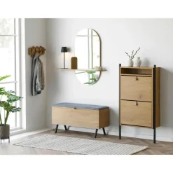 Hioshop Elna bank met opbergruimte eikendecor