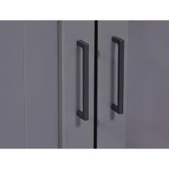 Hioshop Forenzo vitrinekast 4 deuren- 2 lades grijs- natuur