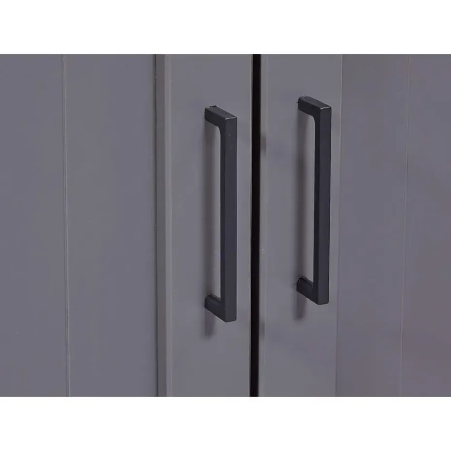 Hioshop Forenzo vitrinekast 4 deuren- 2 lades grijs- natuur