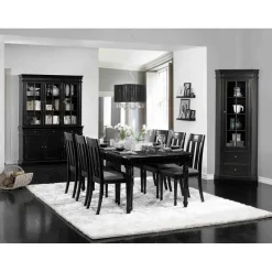 Hioshop Hoekvitrinekast hoekkast zwart antiek patine barok Mozart