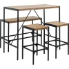 Hioshop Hugo bartafel set tafel- bank en 2 stoelen natuur