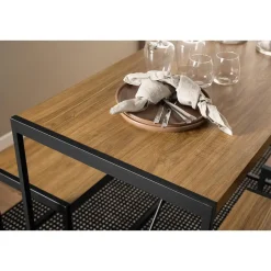 Hioshop Hugo bartafel set tafel- bank en 2 stoelen natuur