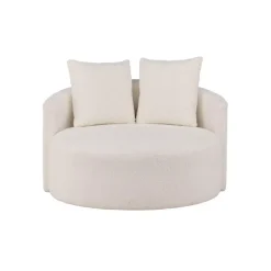 Hioshop Kelso bank Ø116cm 2 persoons teddy wit