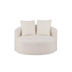 Hioshop Kelso bank Ø116cm 2 persoons teddy wit