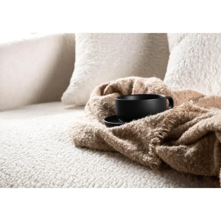 Hioshop Kelso bank Ø116cm 2 persoons teddy wit