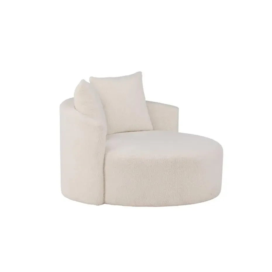 Hioshop Kelso bank Ø116cm 2 persoons teddy wit