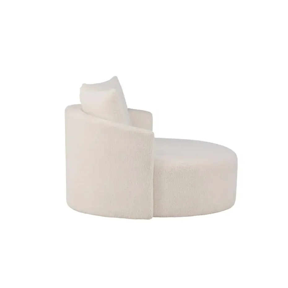 Hioshop Kelso bank Ø116cm 2 persoons teddy wit