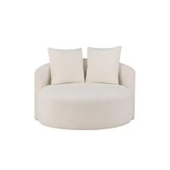 Hioshop Kelso bank Ø116cm 2 persoons teddy wit