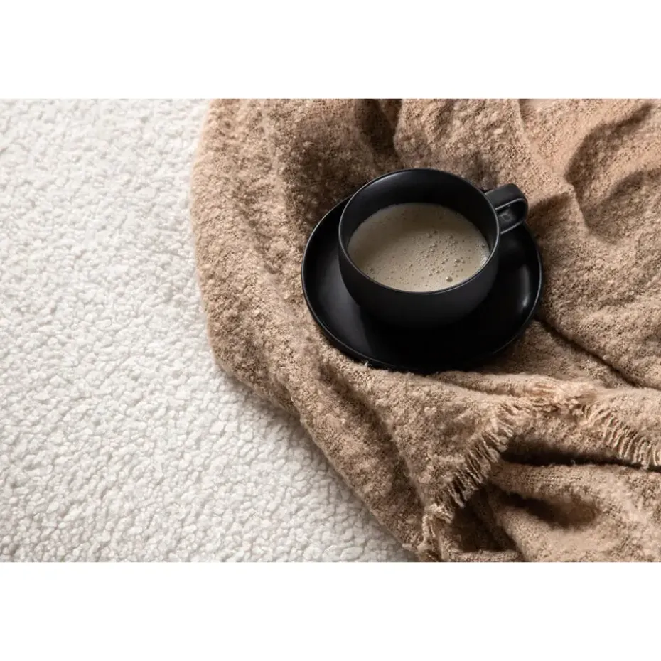 Hioshop Kelso bank Ø116cm 2 persoons teddy wit