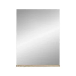 Hioshop Lambada spiegel bad 1 deur- 1 plank wit hoogglans- eiken decor