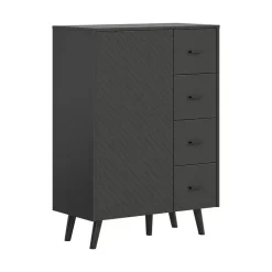 Hioshop Linea dressoir 4 laden 1 deur mat grijs