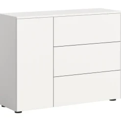Hioshop Loft dressoir 3 laden 1 deur wit