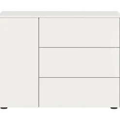 Hioshop Loft dressoir 3 laden 1 deur wit