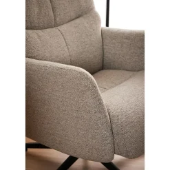 Hioshop London fauteuil recliner met voetenbank bouclé beige