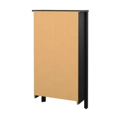 Hioshop Madrid schoenenkast 2 kleppen zwart mat