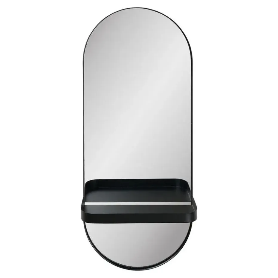 Hioshop Maria spiegel 1 plank zwart