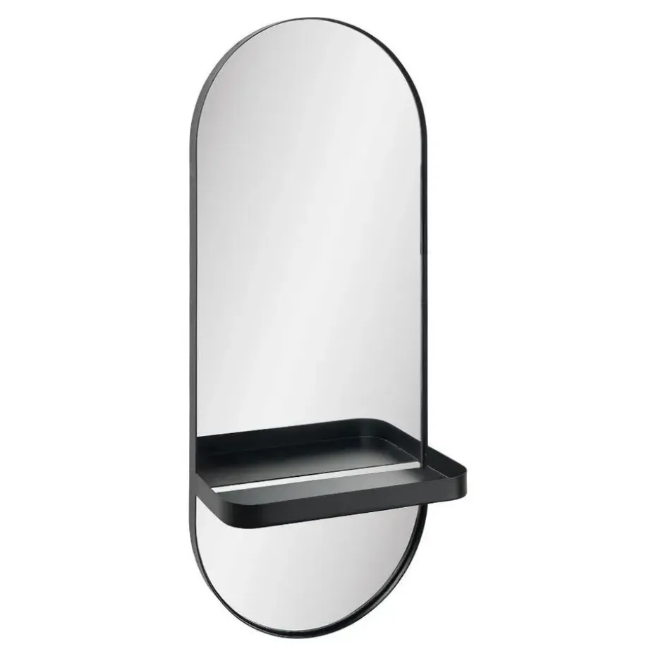 Hioshop Maria spiegel 1 plank zwart