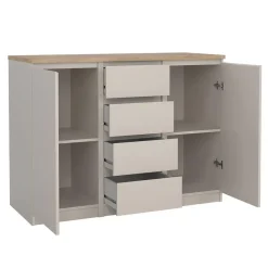 Hioshop Naia dressoir 2 deuren 4 lades eikdecor