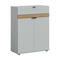 Hioshop Naro schoenenkast 2 deuren- 1 lade grijs