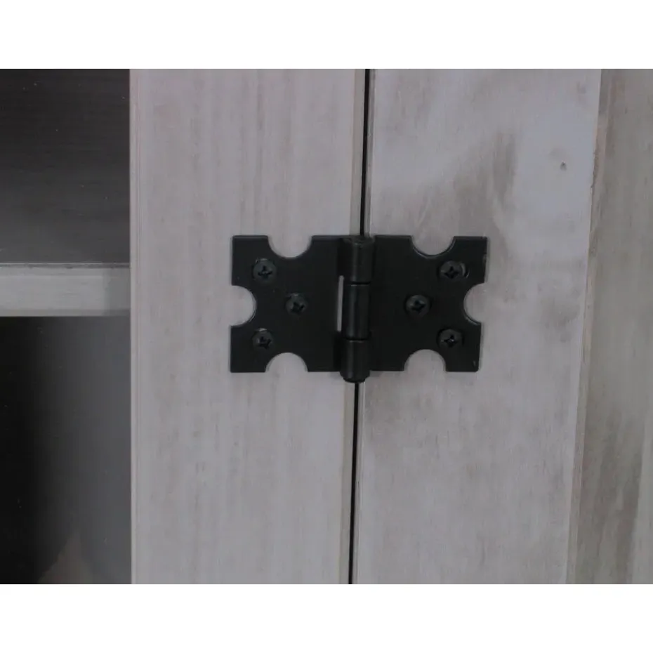 Hioshop New Mexico hoekkast hoekvitrine grijs grenen