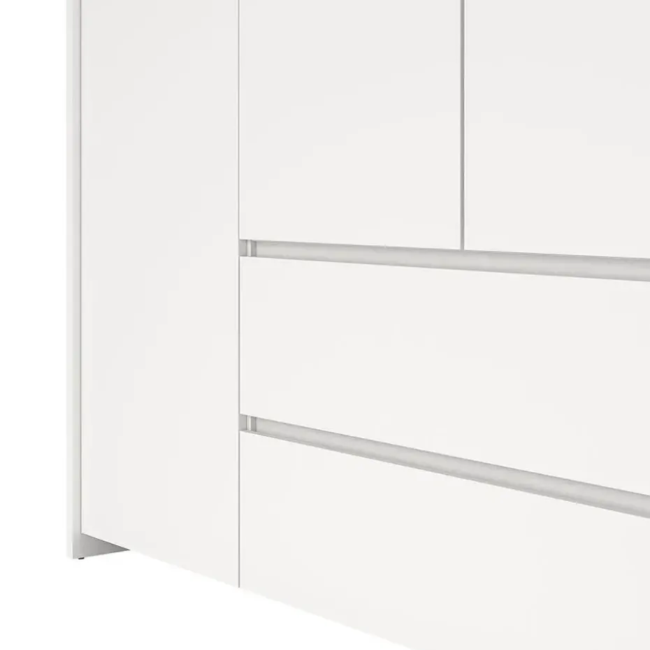 Hioshop Next kledingkast 4 deuren 2 lades 197x200cm wit