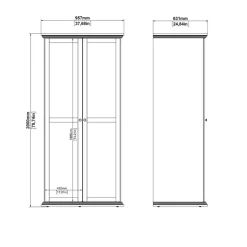 Hioshop North kledingkast 2 deuren wit