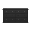 Hioshop North kommode 6 laden zwart mat