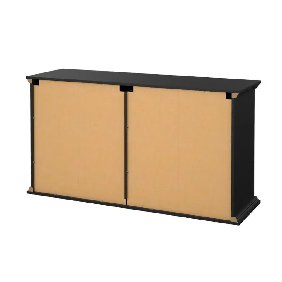 Hioshop North kommode 6 laden zwart mat