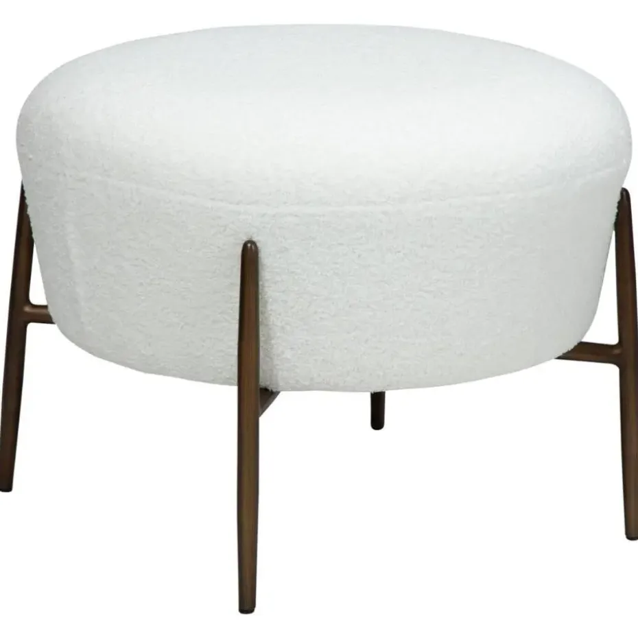 Hioshop Orbit Dan-Form poef bouclé wit