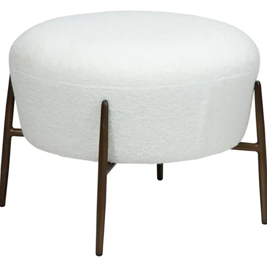 Hioshop Orbit Dan-Form poef bouclé wit