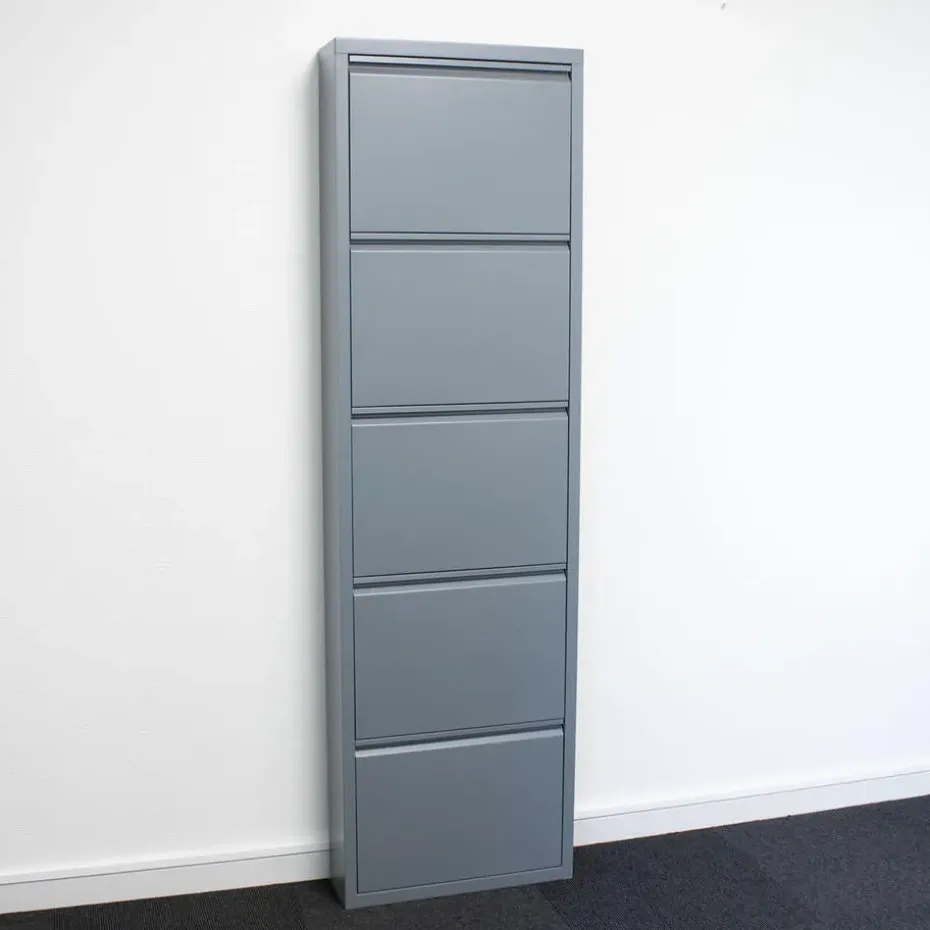 Hioshop Pisa schoenenkast grijs metaal met 10 vakken