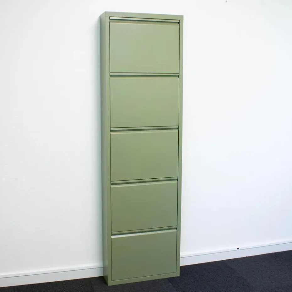 Hioshop Pisa schoenenkast groen metaal met 10 vakken