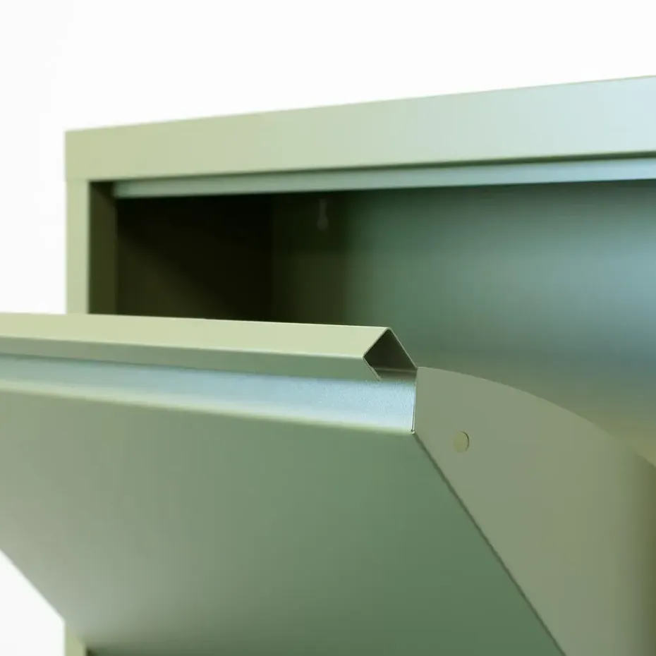 Hioshop Pisa schoenenkast groen metaal met 10 vakken