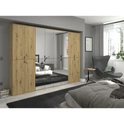 Hioshop ProjektX kledingkast 4 deuren eiken decor